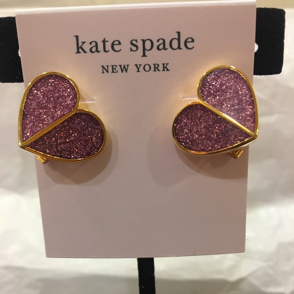 Designer Earrings Kate Spade Rose Gold Heart Earrings Kate Spade